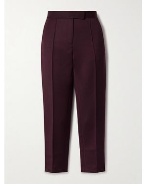 Alex Perry Cropped Woven Slim-Leg Trousers - Purple
