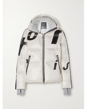 Toni Sailer Louisa Hooded Striped Quilted Ripstop Down Ski Jacket - White