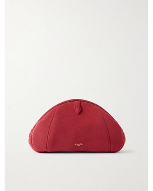 Alaïa Suede Clutch - Red