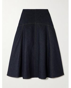 Jacquemus Triangle De-Nîmes Embroidered Denim Midi Skirt - Blue