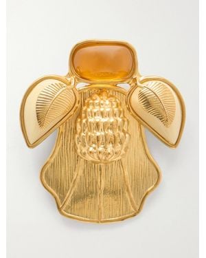 Sonia Petroff Bee-Plated Brooch - Metallic