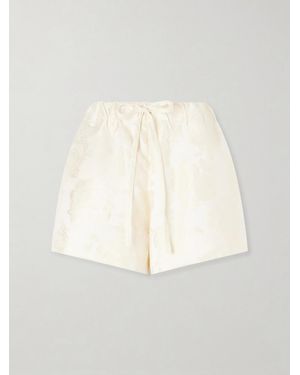 Simone Rocha Floral-Jacquard Satin Shorts - Natural
