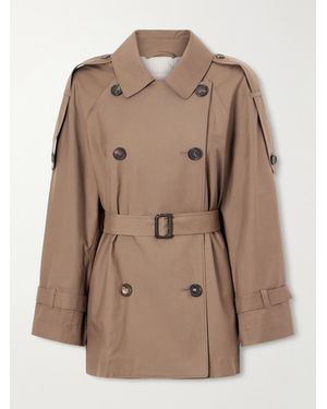 Max Mara Double-Breasted Cotton-Blend Twill Trench Coat - Natural