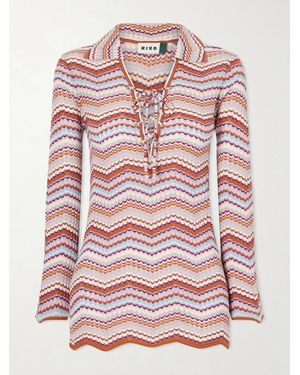 RIXO London Brody Crochet-Knit Cotton Top - Pink