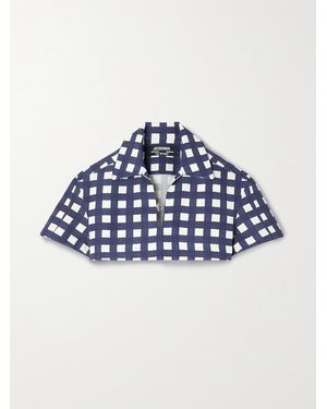 Jacquemus Bebi Cropped Checked Canvas Top - Blue