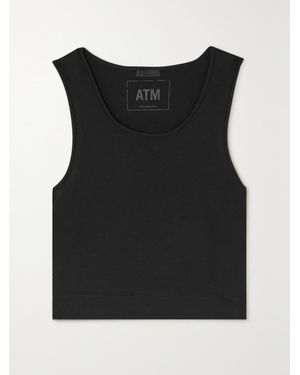 ATM Débardeur En Jersey De Coton Pima Stretch À Fronces - Noir