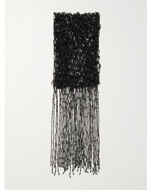 Dries Van Noten Schal Mit Fransen, Zierperlen Und Verzierungen - Schwarz