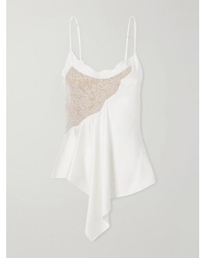 Stella McCartney Lace-Trimmed Satin Cami - White