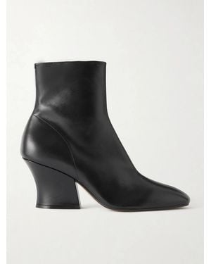 Jil Sander Lune Leather Ankle Boots - Black