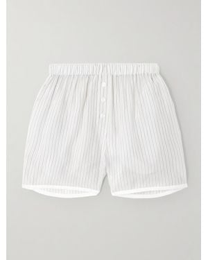 Frankie Shop Brenna Shorts Aus Gestreiftem Voile - Weiß