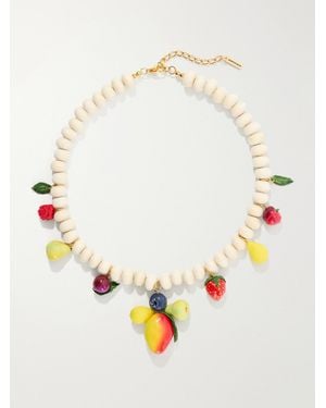 Jennifer Behr Fruita Beads, Resin And-Tone Necklace - White