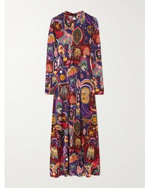 FARM Rio Printed Jersey Maxi Dress - Red