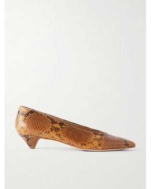 Jamie Haller The Trap 35 Snake-Effect Leather Pumps - Brown