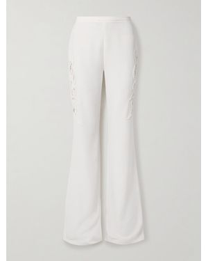 Zuhair Murad Pantalon Évasé En Cady À Ornements - Blanc