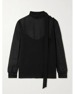 Gucci Bluse Aus Seiden-Georgette Mit Verzierung - Schwarz