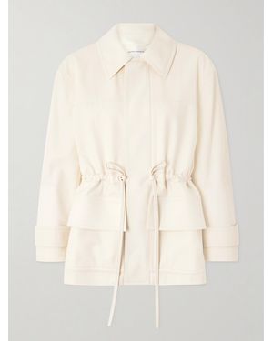 Bottega Veneta Veste En Serge De Coton À Finitions En Cuir - Neutre