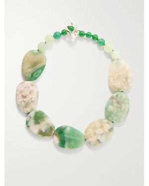 Completedworks Time Will Say Nothing But &Quot;I Told You So&Quot; Beaded-Plated, Calcite And Agate Necklace - Green