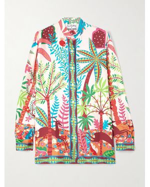 Emporio Sirenuse Louis Barthélemy Kelsy Hemd Aus Bedrucktem Seiden-Twill - Rot