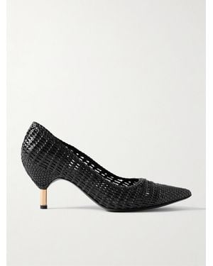Gabriela Hearst Andres Woven Leather Court Shoes - Black