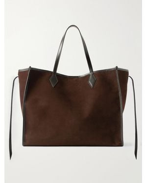 Metier Chameleon 41 Large Leather-Trimmed Nubuck Tote - Brown