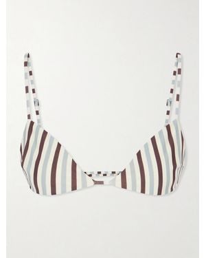Haight Vitoria Striped Triangle Bikini Top - Brown