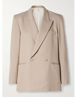 Kallmeyer Emilio Double-Breasted Wool-Blend Twill Blazer - Natural