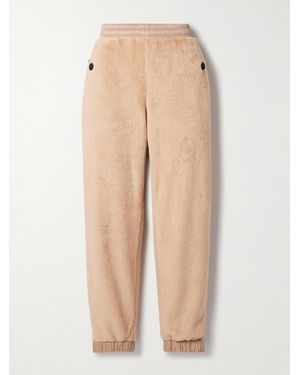Moncler Nylon Laqué-Trimmed Polartec Fleece Tapered Track Trousers - Natural