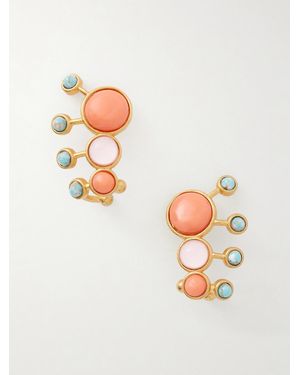 Sonia Petroff Zinnia Embellished Earrings - White