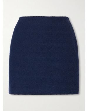 Oscar de la Renta Cotton-Blend Tweed Mini Skirt - Blue