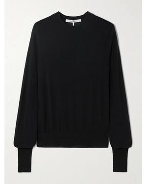 Another Tomorrow Wollpullover - Schwarz