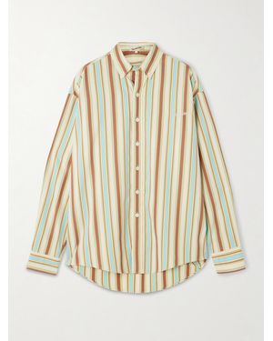 Sanderlak Embroidered Striped Poplin Shirt - Natural