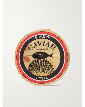 STAUD Caviar Enamel-Tone Clutch - Pink