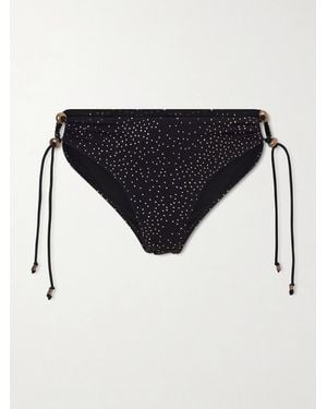 Isabel Marant Alvina Embellished Polka-Dot Bikini Briefs - Black