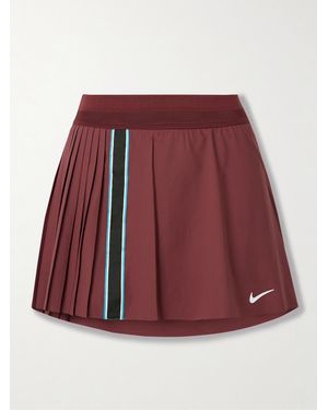Nike Court Slam Grosgrain-Trimmed Dri-Fit Tennis Skirt - Red