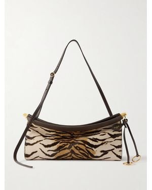 Alaïa Le Click Ew Medium Tiger-Print Calf Hair And Leather Shoulder Bag - Multicolour