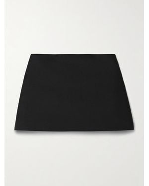 KHAITE Jett Wool And Silk-Blend Faille Mini Skirt - Black