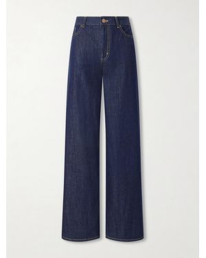 La Ligne Isadora Cotton-Chambray Wide-Leg Jeans - Blue