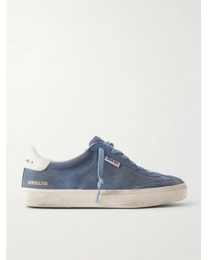 Golden Goose Soul-Star Leather-Trimmed Suede Sneakers - Blue