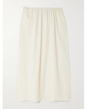 Deiji Studios Mid Day Checked Organic Cotton-Poplin Midi Skirt - Natural