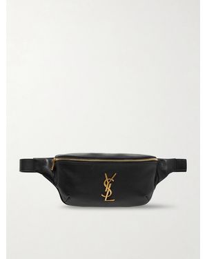 Saint Laurent Cassandre Textured-Leather Belt Bag - Black