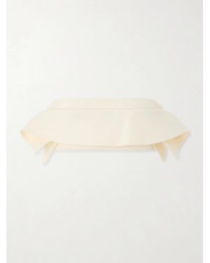 KHAITE Kelsi Cropped Wool And Silk-Blend Cady Top - Natural