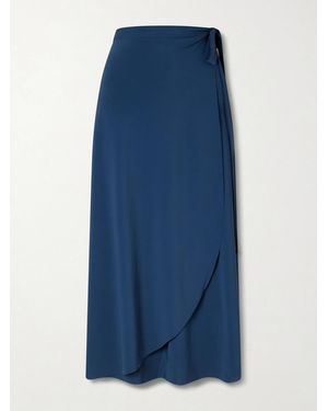 Eres Julieta Stretch-Jersey Wrap Midi Skirt - Blue