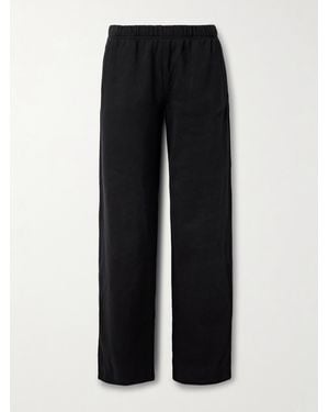 Skims Classic Cotton-Blend Jersey Straight-Leg Trousers - Black