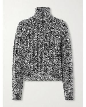 Moncler Cable-Knit Wool-Blend Turtleneck Jumper - Grey