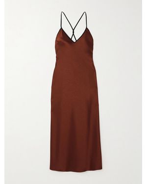 La Ligne Boudoir Rückenfreies Maxikleid Aus Satin - Rot