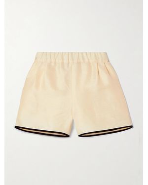 LIBEROWE Sabina Two-Tone Linen-Blend Shorts - Natural