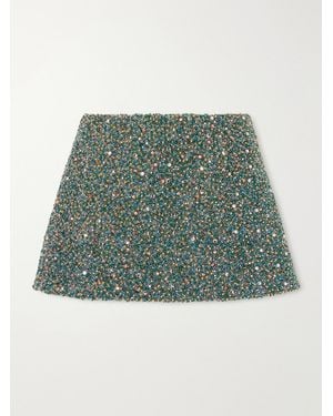 Clio Peppiatt Ayla Embellished Mini Skirt - Green