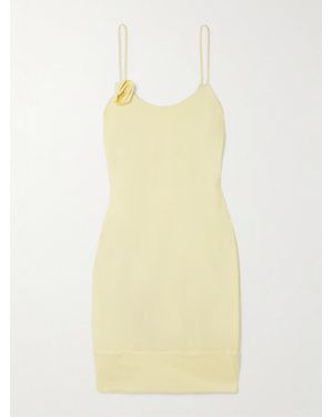 Maygel Coronel Jacinto Appliquéd Stretch-Jersey Mini Dress - Yellow