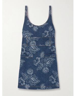 Etro Denim-Jacquard Mini Dress - Blue