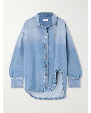 The Attico Oversized Embroidered Denim Shirt - Blue